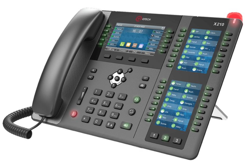 

Телефон IP QTECH QIPP-1000PG 20 линий SIP, 77 кл, цветной ЖК дисплей 4.3" с подсветкой, 2*Ethernet RJ-45 LAN/PC 10/100/1000Mbps, PoE, QIPP-1000PG