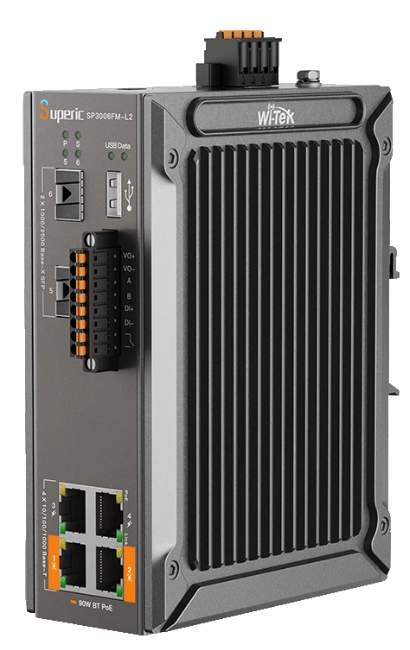 

Коммутатор управляемый Wi-Tek SP3006FM-L2 v3 , промышленный управлямый L2 PoE, 4GE+2SFP 2,5Gb, SP3006FM-L2 v3