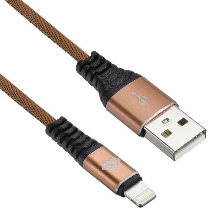 

Кабель интерфейсный Digma 1080248 USB (m)-Lightning (m) 0.15м коричневый, 1080248