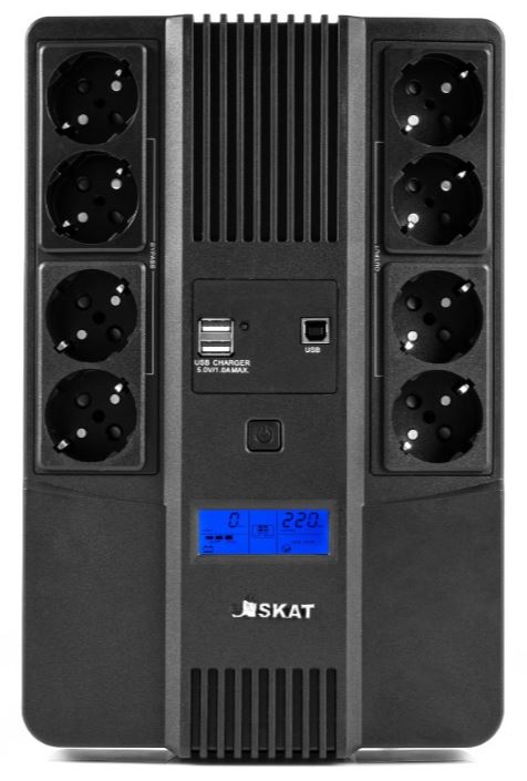 

Источник бесперебойного питания Бастион SKAT-UPS 1000-AID-IN-1x9-8 600Вт 1000ВА черный, SKAT-UPS 1000-AID-IN-1x9-8
