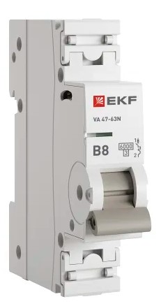 

Автоматический выключатель EKF M636108B 1P 8А (B) 6кА ВА 47-63N PROxima, M636108B