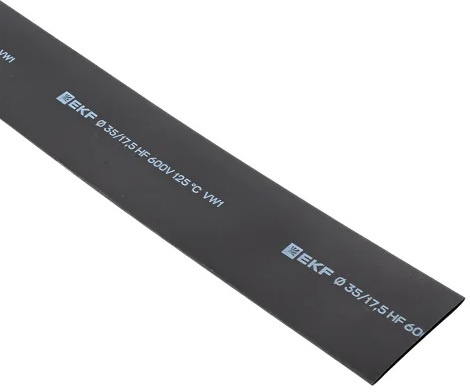 Изображение товара Термоусаживаемая трубка EKF tut-35-b-1m черная 1 м