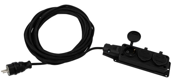 Изображение товара Удлинитель Rexant 11-7074 3 розетки IP44 10 м надежное подключение