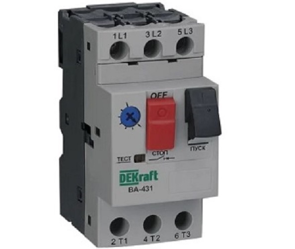 

Автоматический выключатель DEKraft 21232DEK защиты двигателя 3P 17,0-23,0A 15кА ВА-431, 21232DEK