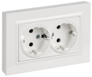 фото Розетка двухместная с заземлением  IEK BR-R28-16-K10-F