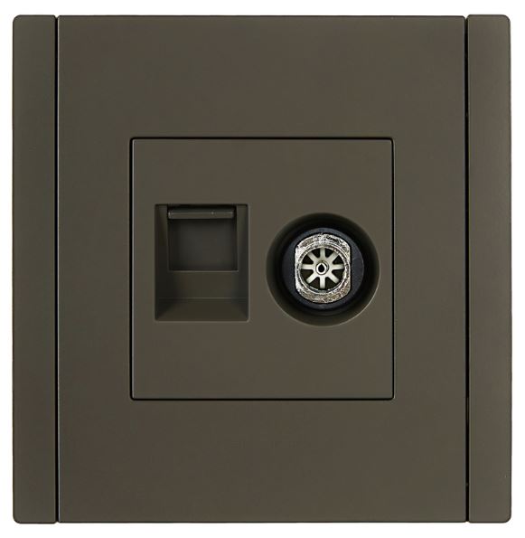 

Розетка комбинированная IEK FP-AK20-2-K03 FORTE&PIANO TV+RJ45 кат.6 FP337 серый, FP-AK20-2-K03