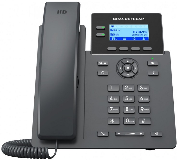 

Телефон VoiceIP Grandstream GRP-2602G 4 SIP аккаунта, 2 линии 10/100/1000 дисплей 2,21"(132x48), без б/п, GRP-2602G