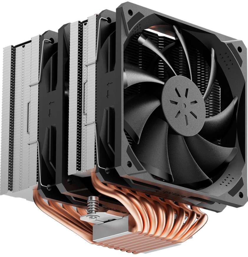 

Кулер upHere D8SEK 8HPx6mm, 280W TDP, 2x120mm fans, 600-1600rpm, 68.2 CFM, 25dBA, black, D8SEK