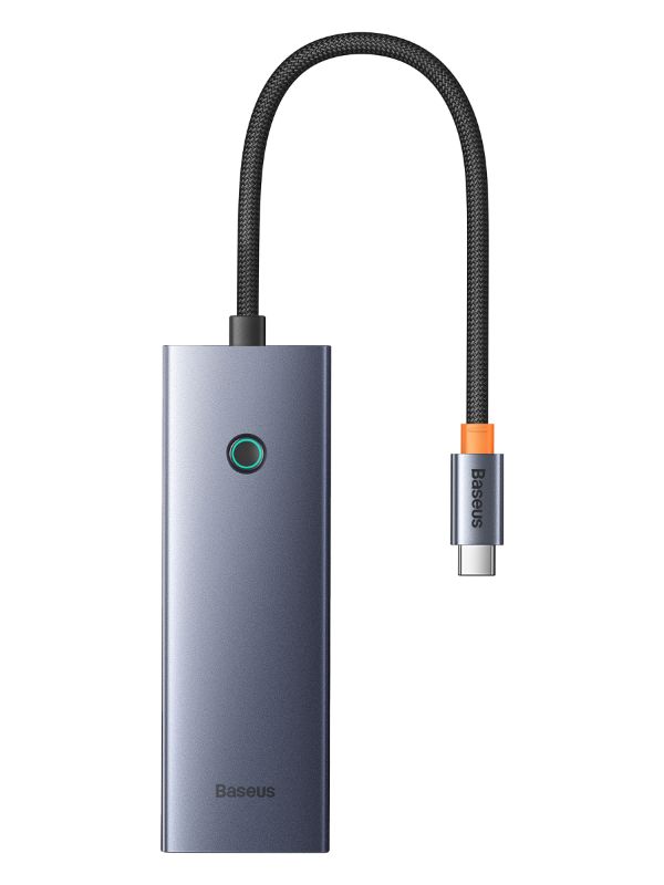Концентратор Baseus B0005280B811-08 UltraJoy Series 4-Port Space Grey（USB-C to USB 3.0*4+USB-C 5V