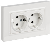 фото Розетка двухместная с заземлением  IEK BR-R28-16-K01-F-PRO