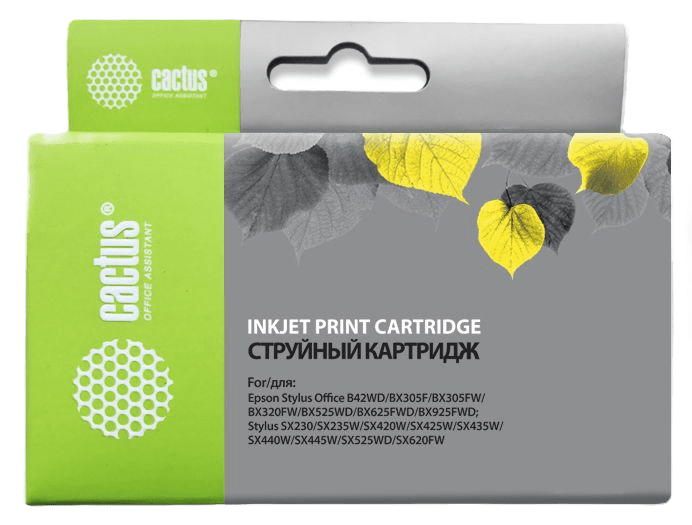 

Картридж Cactus CS-EPT1291 для Epson Stylus Office B42/BX305/BX305F/BX320/BX525/BX625/SX420/SX425/SX525/SX620, черный, 15мл, CS-EPT1291