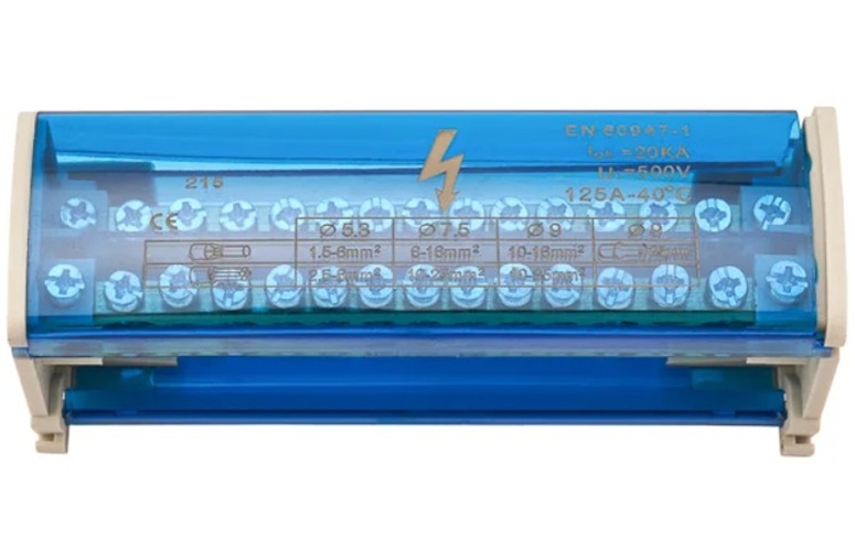 

Шина Rexant 11-2302-15 на DIN-рейку в корпусе (кросс-модуль) 2х15, 11-2302-15