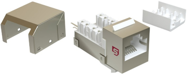 Изображение товара Экранированный Keystone RJ45 5e с углом 90 градусов SYSMATRIX KJ 5ES090.TLWH