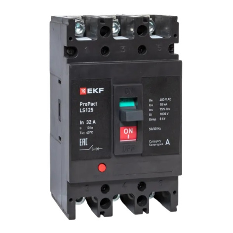 Изображение товара Автоматический выключатель EKF mccb-125-18-3-32-ls в литом корпусе