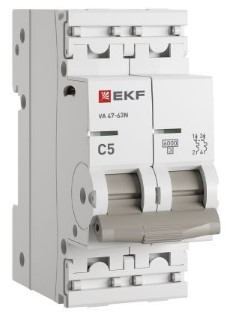 

Автоматический выключатель EKF M636205C 2P 5А (C) 6кА ВА 47-63N PROxima, M636205C