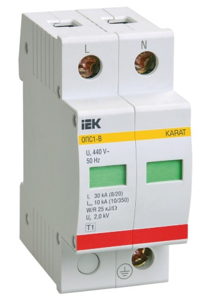 Изображение товара Защитное устройство УЗИП IEK MOP20-2-B для защиты от перенапряжений