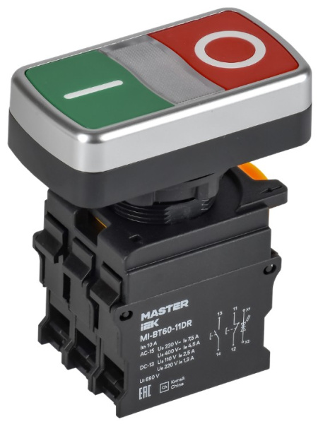 Кнопка IEK MI-BT60-11DR-3-11-K51