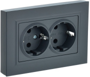 фото Розетка двухместная с заземлением  IEK BR-R28-16-K53-F
