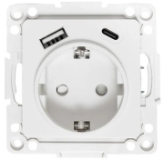 фото Розетка с заземлением с 2 USB EKF EYR16-2USB-typeA-typeC