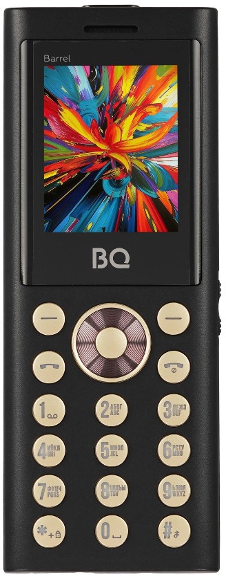 

Мобильный телефон BQ 1858 Barrel Black+Gold 1.77 ", BT, 0.08MP, SIM: 3, 800 mAh, 1858 Barrel Black+Gold