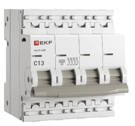 

Автоматический выключатель EKF M636413C 4P 13А (C) 6кА ВА 47-63N PROxima, M636413C