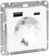 фото Розетка с заземлением с 2 USB  EKF UP1-SOW-111-USBA+USBC в Санкт-Петербургe