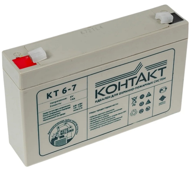 

Батарея аккумуляторная КОНТАКТ КТ 6-7 для ИБП, 6В, 7Ач, КТ 6-7