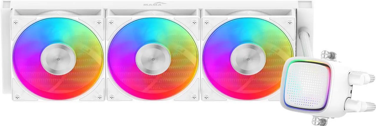 

Система охлаждения жидкостная SAMA L50 360WH L50-WHWAYX03-G LGA1851/1700/1200/115x/AM4/AM5 (320W, 3*120mm, 2200rpm, 72.3CFM, 28dBA), L50 360WH