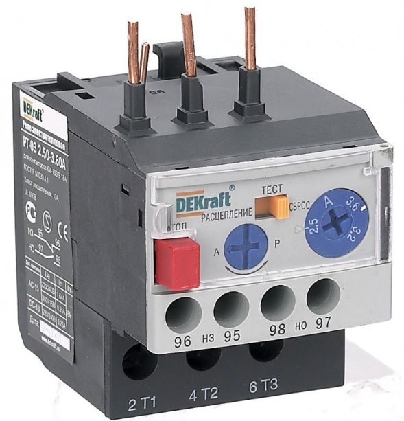 

Реле DEKraft 23102DEK реле электротепл. для конт. 09-18A 0,18-0,25А, 23102DEK