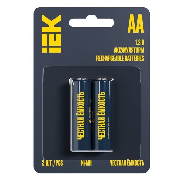 

Аккумулятор IEK AAK-NIMH-06-2700-L02 GREEN Ni-MH AA 2700мАч (2шт/блистер), AAK-NIMH-06-2700-L02
