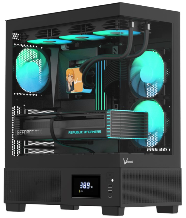 

Корпус ATX FORMULA CRYSTAL E1 B FLOE черный, без БП, боковая панель из закалённого стекла, 2*USB 3.0, USB 3.1, CRYSTAL E1 B FLOE