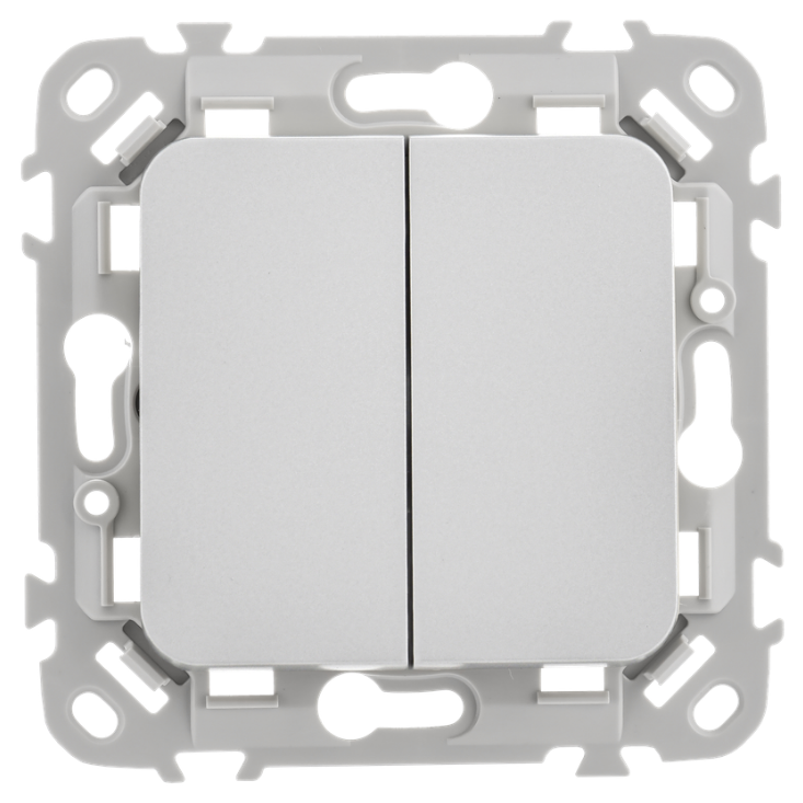 

Выключатель двухклавишный IEK FI-V20-0-10-1-K47 FLITE 10А ВС12-1-0-ФлА алюминий, FI-V20-0-10-1-K47