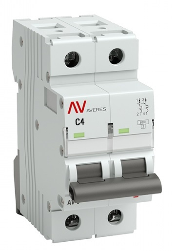 Изображение товара Автоматический выключатель EKF mcb6-DC-2-04C-av для защиты цепей постоянного тока