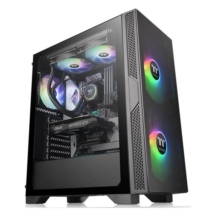 Корпус ATX Thermaltake Versa T25 TG CA-1R5-00M1WN-00 черный, без БП, боковая панель из закаленного с