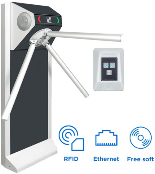 Стойка CARDDEX STL-01NE компактной сетевой проходной со встроенным контроллером CBU-290 и считывателями формата EM-Marin без планок и пульта