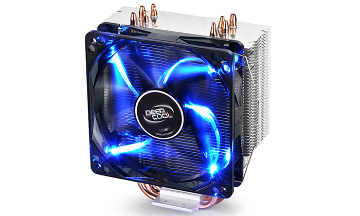 

Кулер Deepcool GAMMAXX 400 BLUE BASIC LGA115x/AM4/AM3+/AM3/AM2+/AM2/FM2+/FM2/FM1 (алюминий, 120x120x25мм, 900-1500rpm, 30dBA, 74.34CFM, 4-pin) Ret, GAMMAXX 400 BLUE BASIC