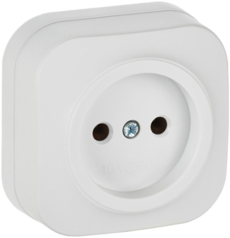 Изображение товара GLORY ERH10-K01M-10 розетка без заземления 2P IP20 белый