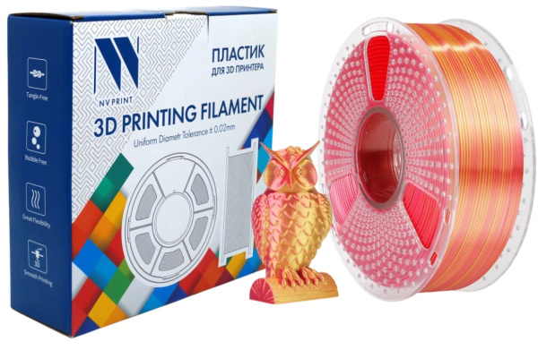 Изображение товара Пластик NVP NV-3D-SILK-PLA-P-RED-GOLD