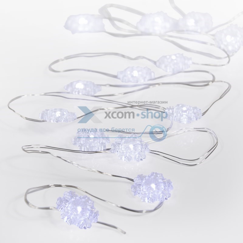 

Гирлянда NEON-NIGHT 303-010 снежинки, 2м, 20 диодов, цвет белый, 303-010