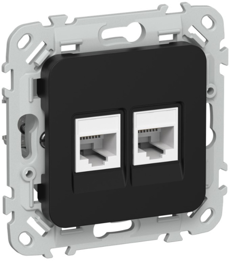 Изображение товара IEK FI-K22-1-K02: двуxместная розетка RJ45 для скрытого монтажа