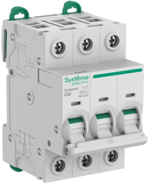Изображение товара Автоматический выключатель Systeme Electric S9F22332 3-полюсный IP20
