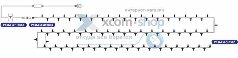 

Гирлянда NEON-NIGHT 325-129 LED ClipLight 12V, 150мм, цвет диодовмультиколорколор, 325-129