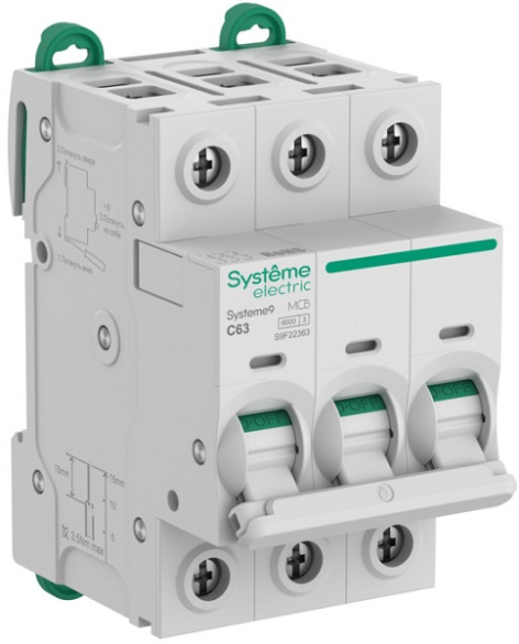 Изображение товара Автоматический выключатель Systeme Electric S9F22363 63А IP20 для DIN-рейки