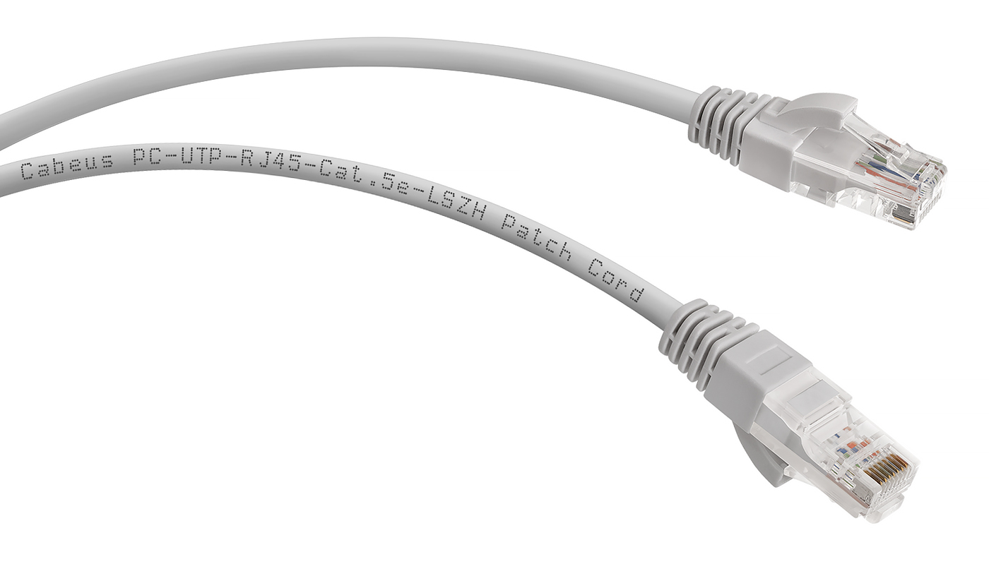 фото Кабель патч-корд U/UTP 5e кат. 5м.  Cabeus PC-UTP-RJ45-Cat.5e-5m-LSZH