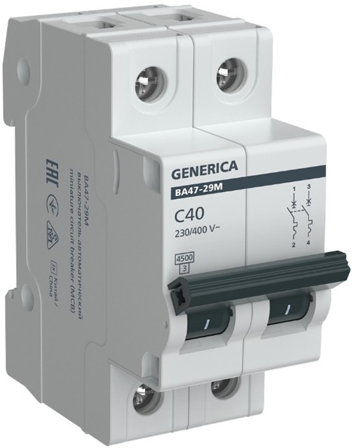 Автоматический выключатель GENERICA MVA21-2-040-C-G