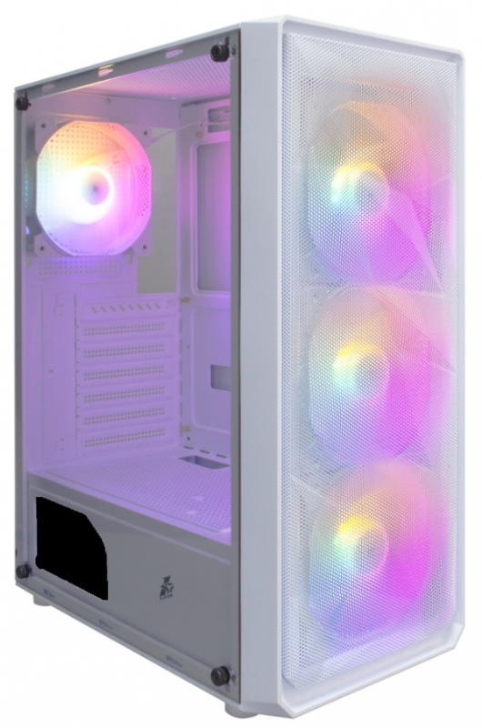 

Корпус ATX 1STPLAYER FD3 White, 4*120mm LED fans inc., FD3