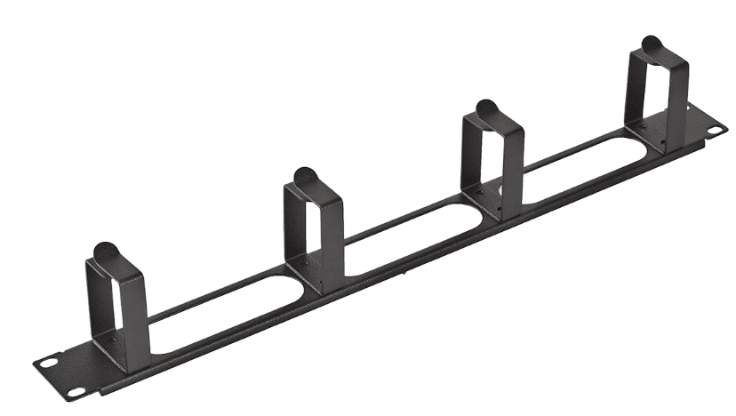 

Кабельный организатор ССД 130411-01051 горизонтальный с окнами 4 кольца 1U ОКО-19"-1U. цвет черный, 130411-01051