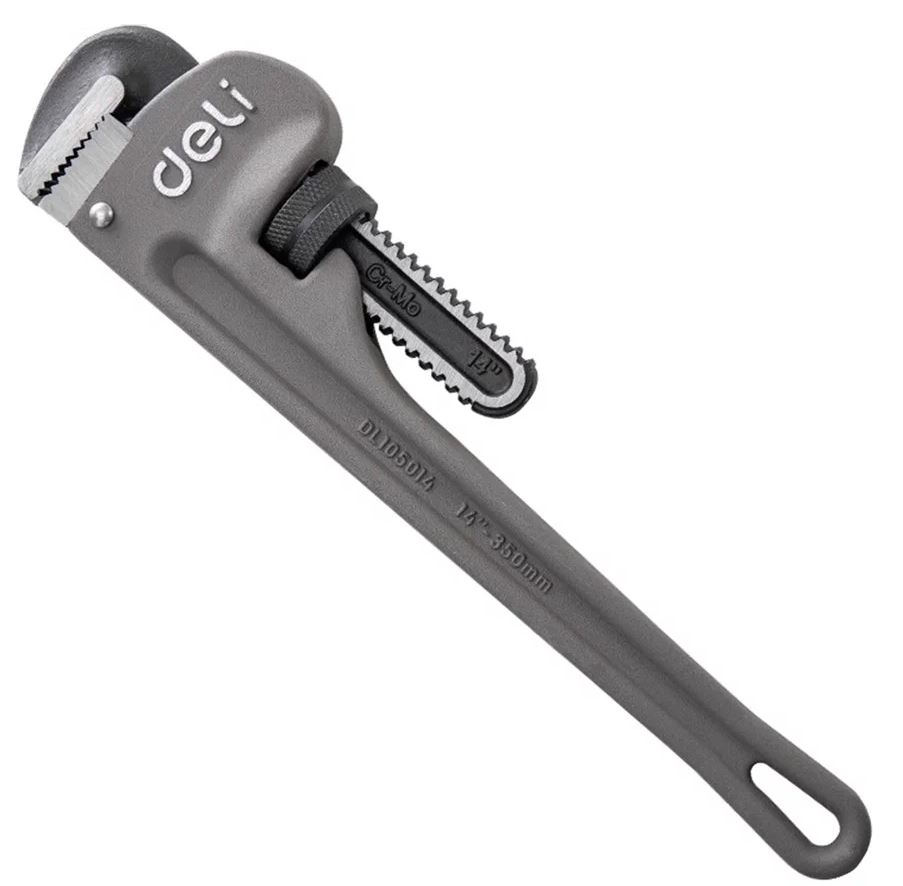 

Ключ Deli DL105014 трубный Стиллсона облегченный 320мм, максимальное открытие 48мм, Cr-Mo + алюминиевый сплав, DL105014