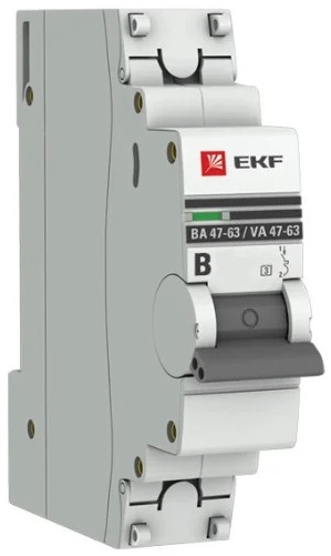 

Автоматический выключатель EKF mcb4763-1-01B-pro 1P 1А (В) 4,5kA ВА 47-63, mcb4763-1-01B-pro