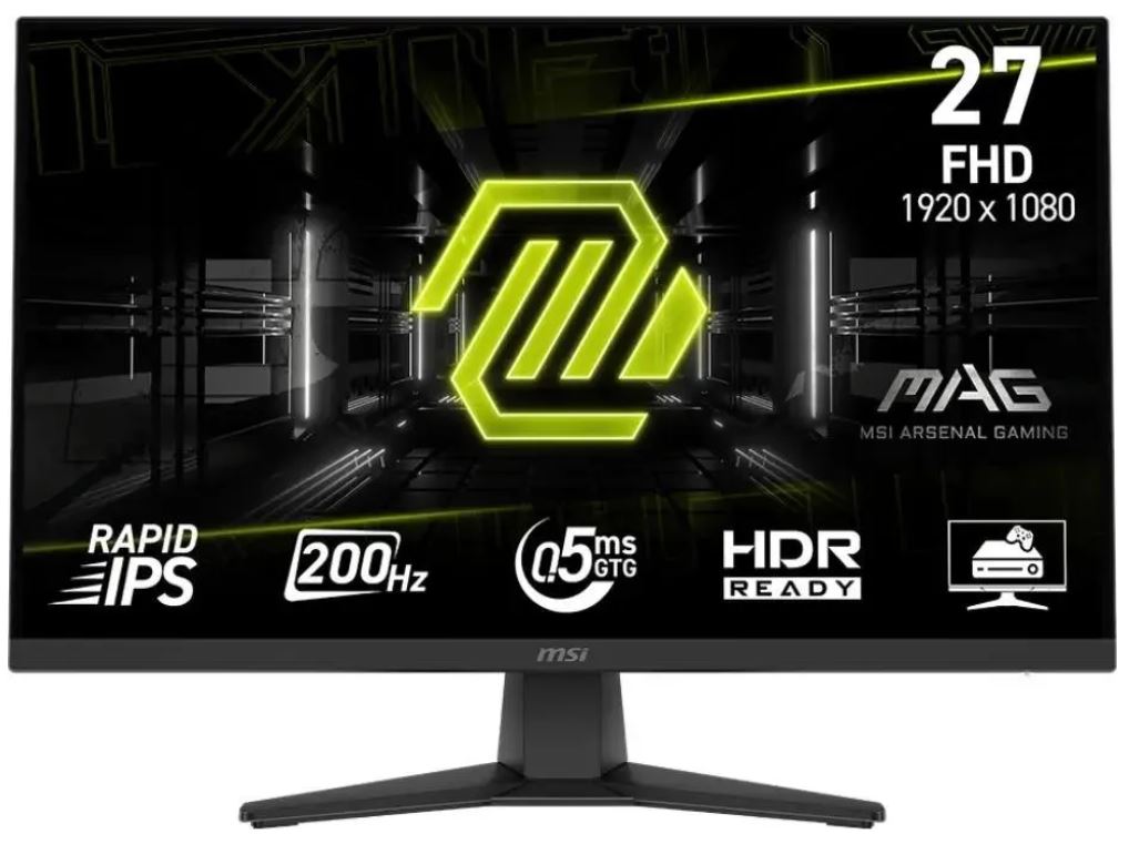 

Монитор 27" MSI MAG 272F 9S6-3CE51T-007 1920x1080, 16:9, Rapid IPS, 0,5ms, 3000:1, 100M:1, 300cd, 178/178, HDMI, DP, Tilt, VESA, 200Hz, black, MAG 272F